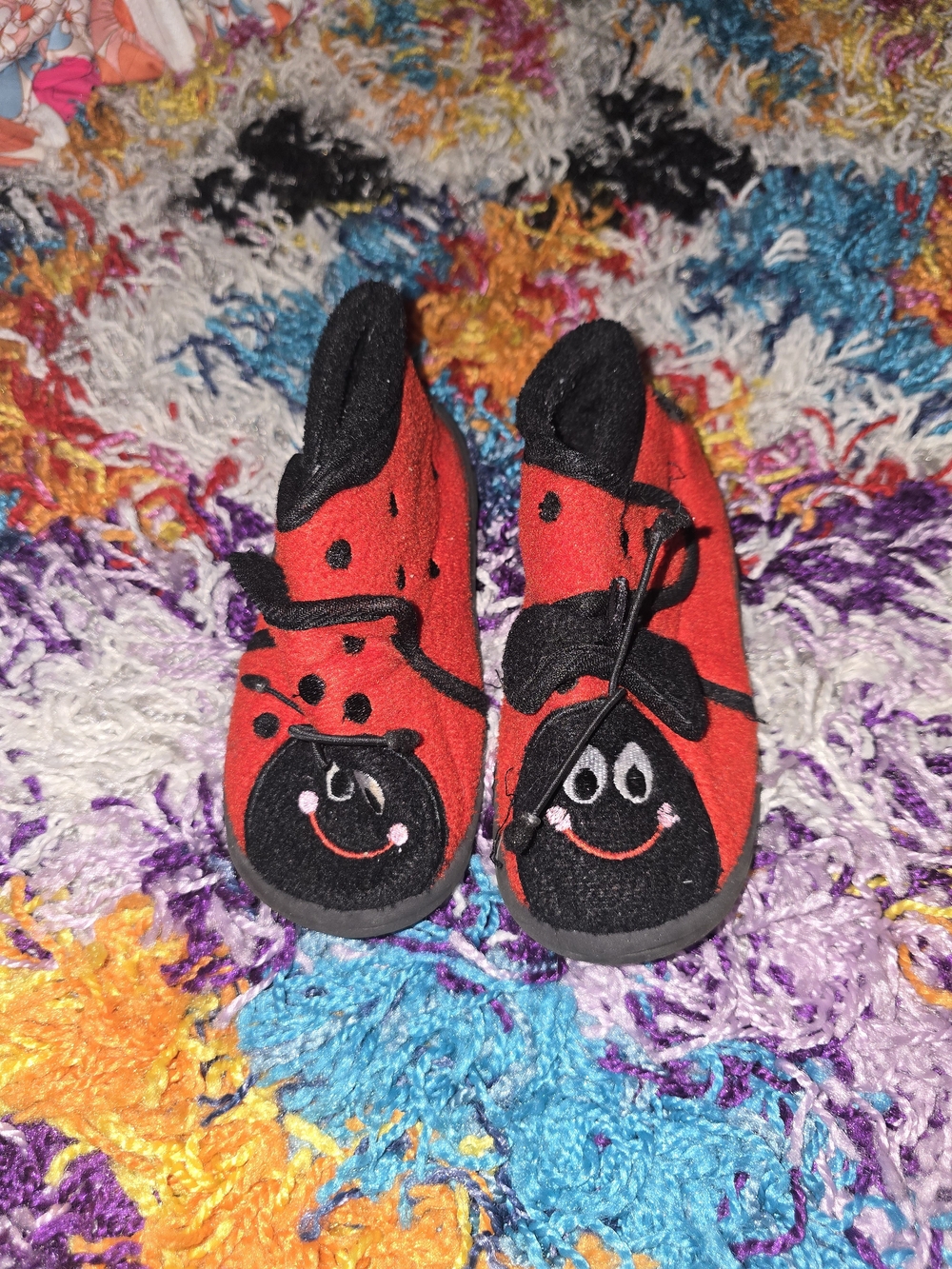 Toddler Red Ladybug Slippers - Soft Indoor Shoes